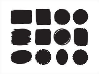 Black Brush Stroke Shapes Set – Abstract Vector Design