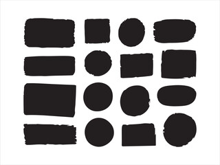 Black Brush Stroke Shapes Collection – Abstract Silhouette Icons