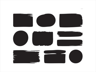 Black Brush Stroke Shapes Collection – Abstract Silhouette Icons