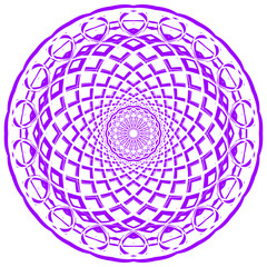 Intricate Digital Mandala Art with Geometric Design and Elegant Royal Purple Color, Abstract Hypnotic Circular Pattern for Decorative Background or Spiritual Concept
