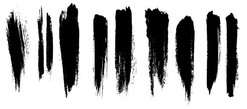 Set of Brush strokes text boxes, Paintbrush Grunge design elements, Hand drawn Grunge texture, Horizontal, Lines, vector illustrator