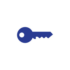 Unlock security with this modern, blue key graphic that's perfect for digital designs, presentations, and app interfaces seeking a clean, trustworthy look