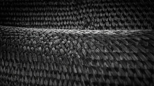 Woven Black Texture with Detailed Closeup.