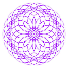 Intricate Digital Mandala Art with Geometric Design and Elegant Royal Purple Color, Abstract Hypnotic Circular Pattern for Decorative Background or Spiritual Concept