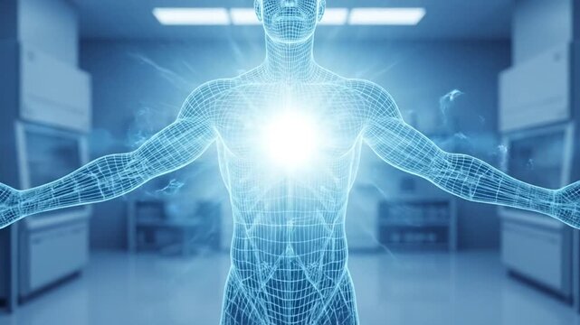 Digital Human Anatomy Visualization in a Futuristic Research Laboratory Environment