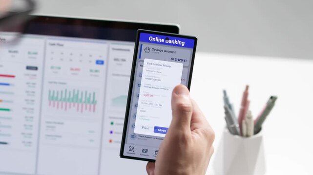 Man Budgeting Money Online