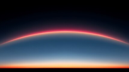 Beautiful Sunrise Horizon View with Pink and Orange Glow Over Curved Earth