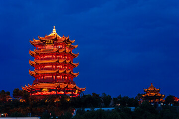 Fototapeta premium Huanghe Tower at night