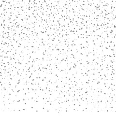 Abstract digital pattern of tiny white dots and lines scattered across a dark black background creating a textured starry or glitchy effect isolated on transparent background