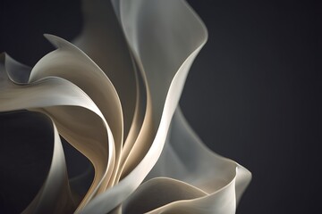 Abstract White Floral Pattern on Dark Background with Soft Lighting