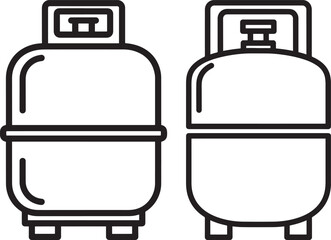 Two propane gas tank silhouettes