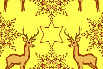 seamless pattern scandinavian christmas folk art