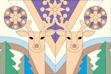 seamless pattern scandinavian christmas folk art