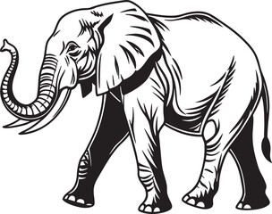 Elephant silhouette isolated on white background