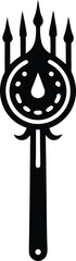 Stylized trident symbol, ancient mythology weapon, isolated decorative vector