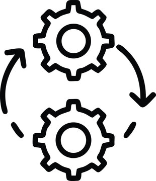 An outline icon that typically represents productivity and process automation.