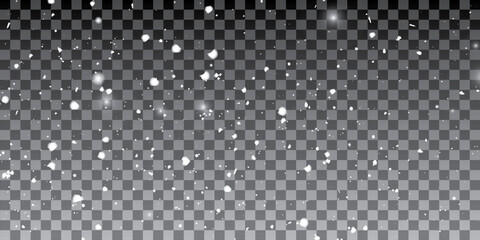 Winter snowfall. Falling snow, flakes banner.