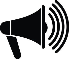 Megaphone icon broadcasting important announcement and public communication