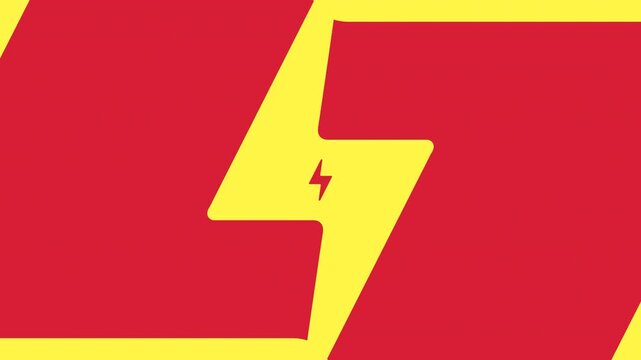 Bold Graphic Animation of a Flashing Power Symbol.