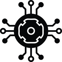 Abstract circuit board with connected nodes vector concept illustration