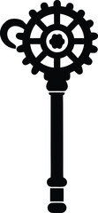 Obraz premium Steampunk gear key icon for creative design of mechanical clockwork