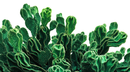 Green cactus plants and fresh leaves growth in the desert nature garden background