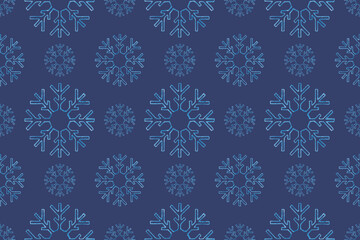 Seamless snowflake pattern with watercolor pencil.