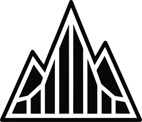 Abstract geometric mountain peak logo design perfect for outdoor adventure brand