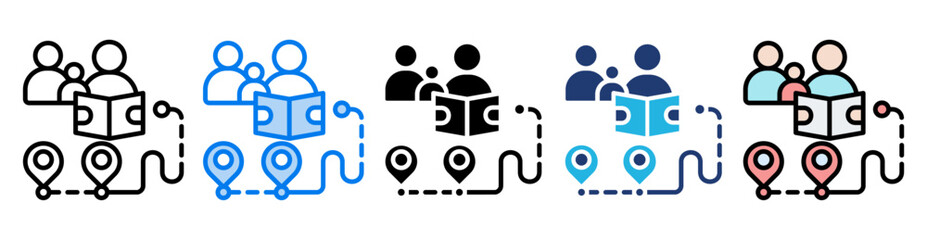 Destination icon set multiple style collection