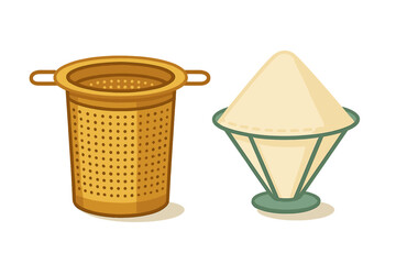 Perforated metal tea infuser basket and cone coffee filter holder