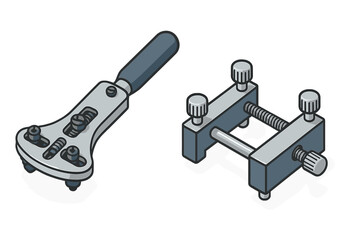 Watch repair tools set for case opening and holding mechanism