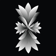 Abstract Black and White Geometric Flower Design