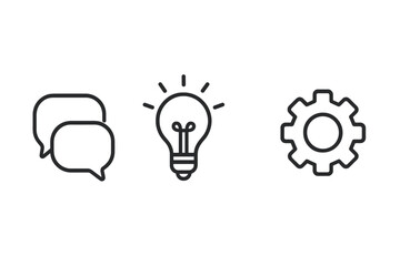 Outline icons for communication idea and configuration management
