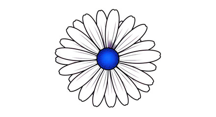 Fototapeta premium A simple line drawing of a flower.