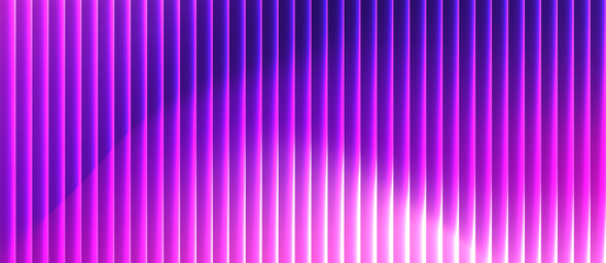 Abstract ribbed glass background in gradient purple light tones with glossy curved texture.