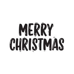 Merry christmas hand drawn text for holiday card
