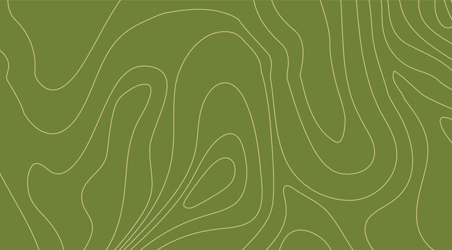 Topographic Map Green Contours Abstract Shapes Seamless Elevation Lines Background for Cartography, Geographic Data Visualization, and Terrain Modeling