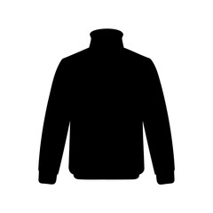 Black jacket turtleneck collar long sleeve silhouette Vector