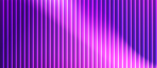 Abstract ribbed glass background in gradient purple light tones with glossy curved texture.