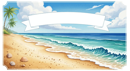 Tropical Beach Ocean Waves Banner Layout