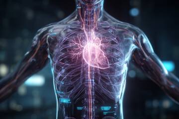 Visually Stunning Heart and Circulatory System Showing Transparency and Vitality for Medical Education, Research, or Healthcare Marketing Projects