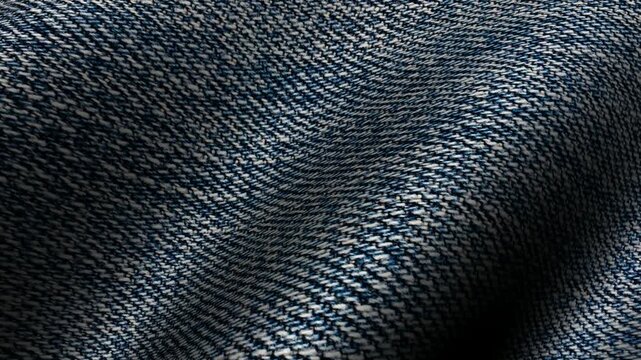 Flowing blue denim texture waves forming a dynamic textile pattern ideal for motion design with an elegant background