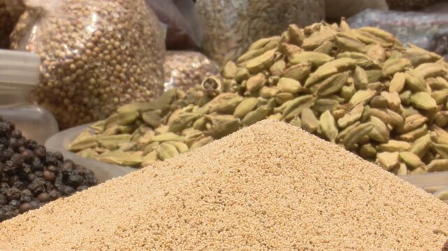  Sesame Seeds Spread in Close-Up