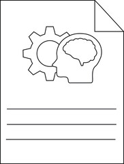 Image displays a sheet with head gear brain icons and lines for writing