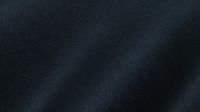 Dark blue linen texture waves creating rich textile depth through smooth animated motion with an elegant background