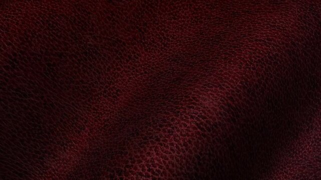 Dark red leather texture waves forming intense flowing animation suitable for bold visual concepts with an elite background