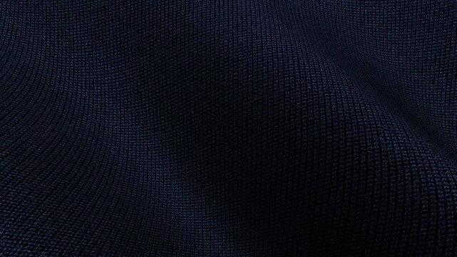 Dark blue cotton texture waves creating deep flowing motion ideal for rich textile themes with an elegant background