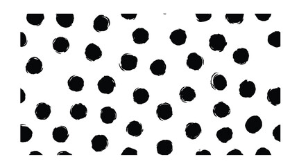 Black and white seamless pattern with hand drawn polka dots © TANVIR