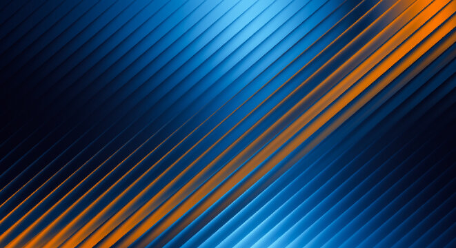 Dynamic abstract background featuring a striking interplay of vibrant orange and deep blue diagonal lines, creating a modern and energetic visual texture, ideal for digital projects