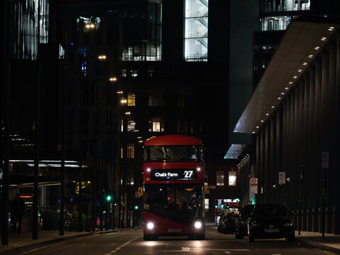 London, UK - October 7, 2025: A double-decker running west of Paddington station at dawn in London
 - Powered by Adobe